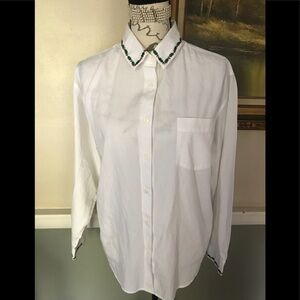 Nut Cracker Poinsettia Collard Long Sleeve Blouse